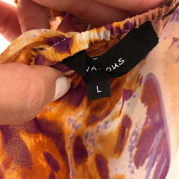 Purple & Orange Printed Halter Top- Size Large - Picture 8 of 10